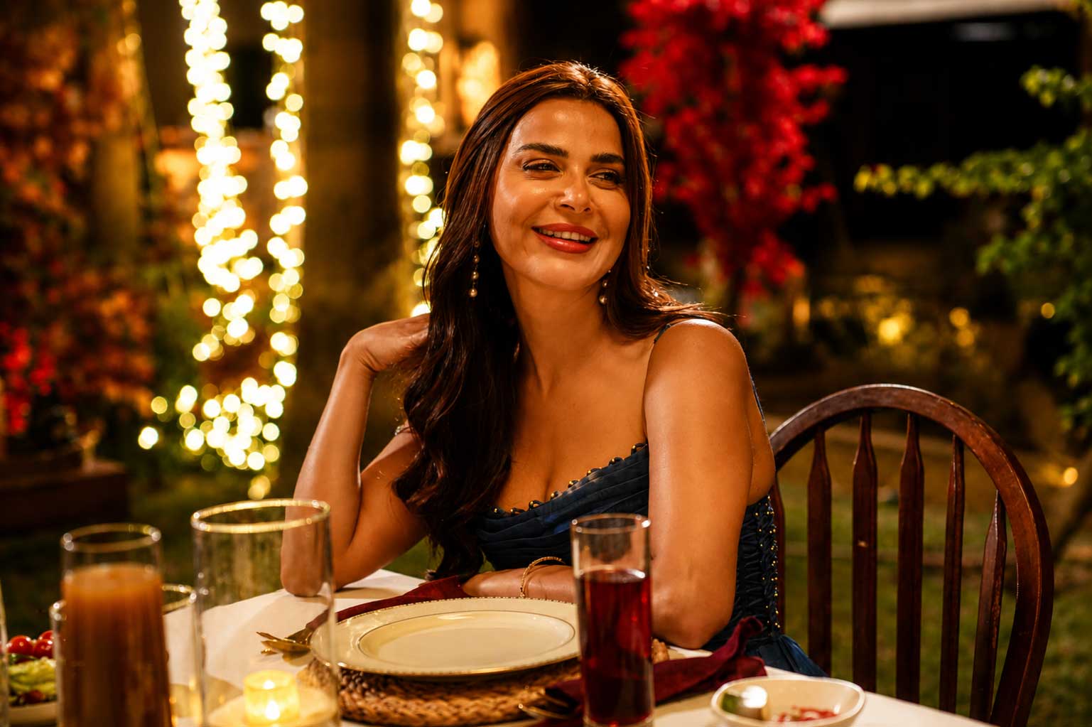 Rania Mansour on set during the Lahza music video production